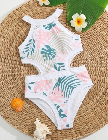 Costum de baie Shein Kids, alb Alb