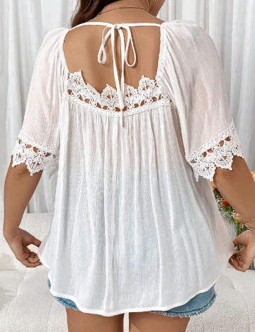 Bluza SHEIN CURVE, alb Alb