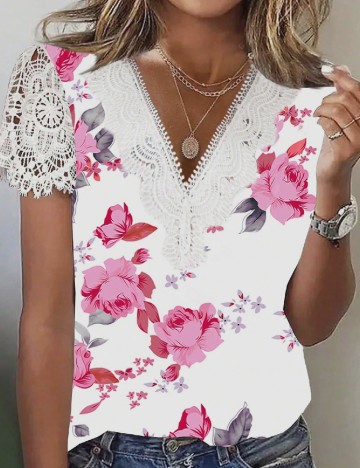 
						Tricou SHEIN, floral print