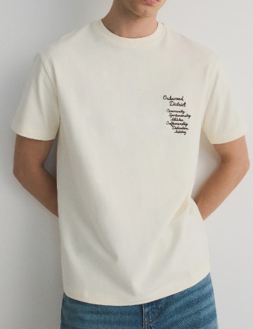 
						Tricou Reserved, ecru