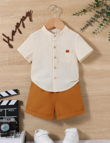 Compleu Shein Kids, crem/maro Maro