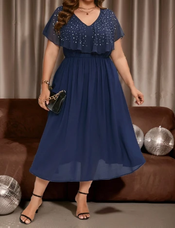 Rochie medie SHEIN CURVE, bleumarin Albastru