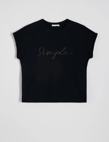 Tricou Reserved, negru Negru