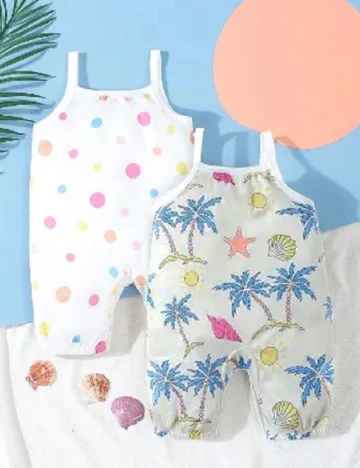 Set salopete 2 bucati Shein Kids, mix culori