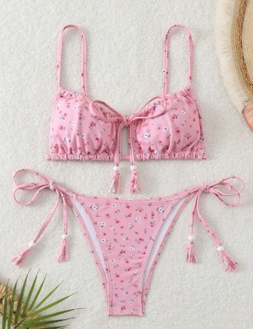 
						Costum de baie SHEIN, roz