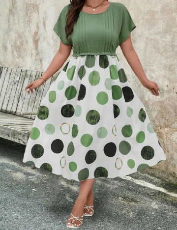 Rochie medie SHEIN CURVE, verde Verde