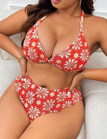 
						Costum de baie SHEIN CURVE, rosu