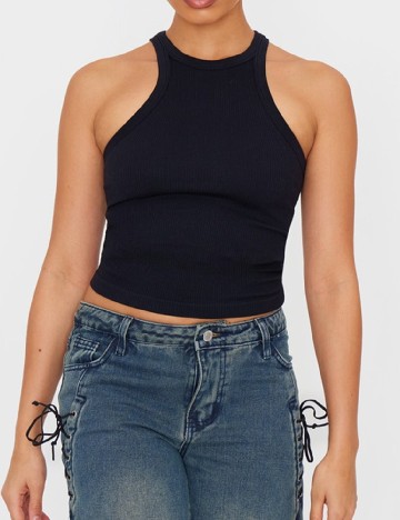 
						Top PRETTYLITTLETHING, negru