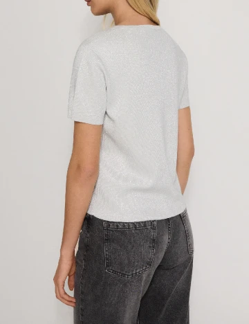 Tricou Reserved, argintiu