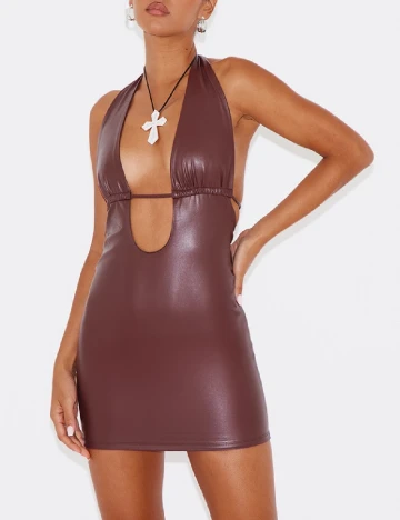 Rochie scurta PRETTYLITTLETHING, maro