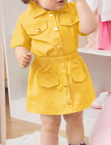 Compleu Shein Kids, galben Galben