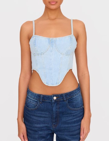 
						Top PRETTYLITTLETHING, albastru