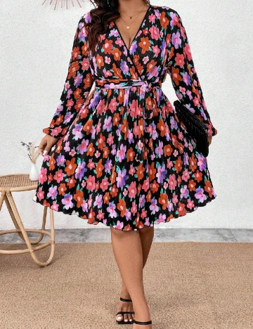Rochie scurta SHEIN CURVE, floral print