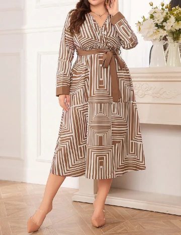 Rochie medie SHEIN CURVE, maro