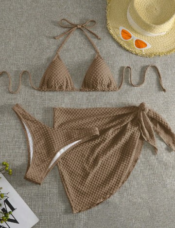 
						Costum de baie SHEIN, maro