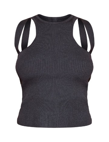 Top PRETTYLITTLETHING, negru