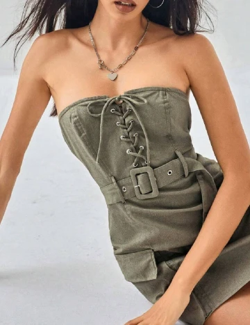 Rochie scurta SHEIN, verde
