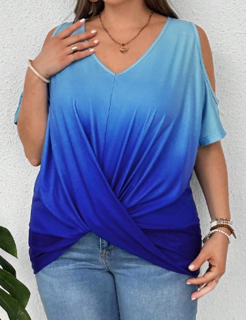 Tricou SHEIN CURVE, albastru
