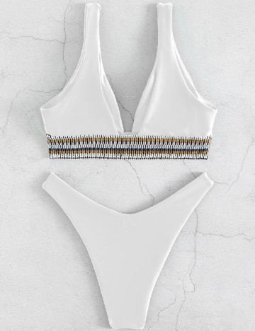Costum de baie SHEIN, alb
