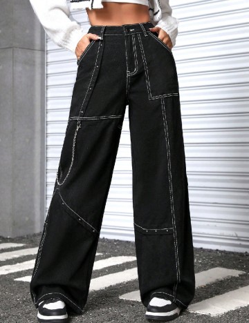
						Blugi SHEIN, negru