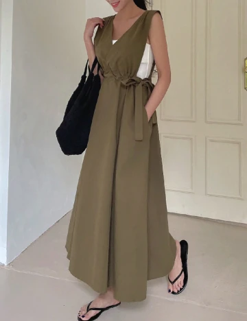 Rochie lunga Dazy, verde Verde