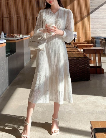 Rochie medie Dazy, crem Crem