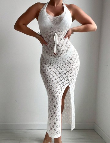 
						Rochie de plaja SHEIN, ecru