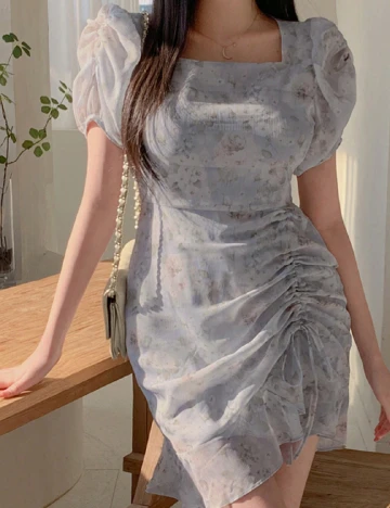 Rochie scurta Dazy, gri Gri