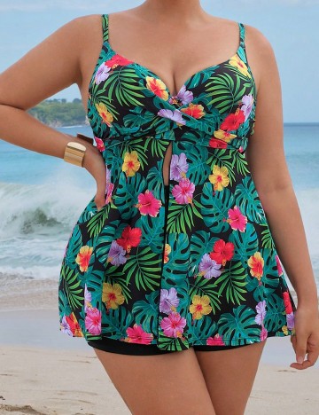 
						Costum de baie SHEIN CURVE, floral print