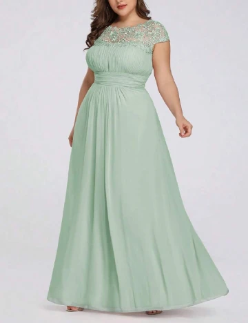 Rochie lunga Ever-Pretty Plus Size, verde