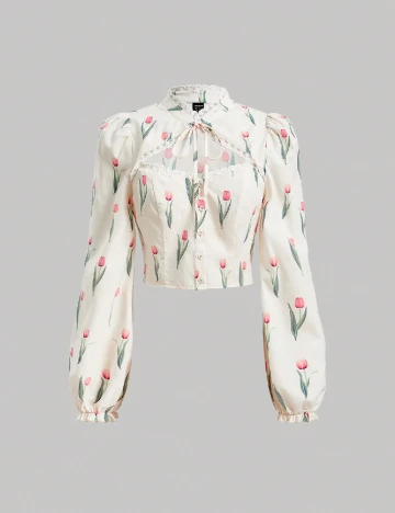 Top SHEIN, ecru Alb
