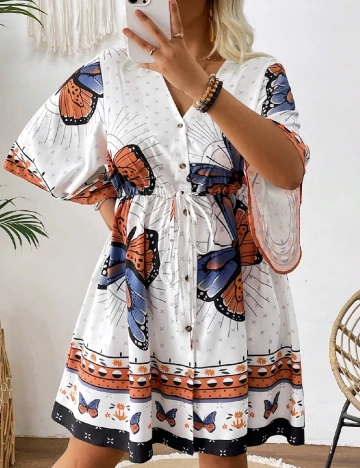 Rochie scurta SHEIN CURVE, alb