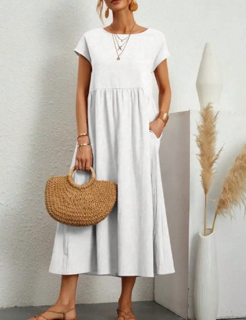 
						Rochie medie SHEIN, alb