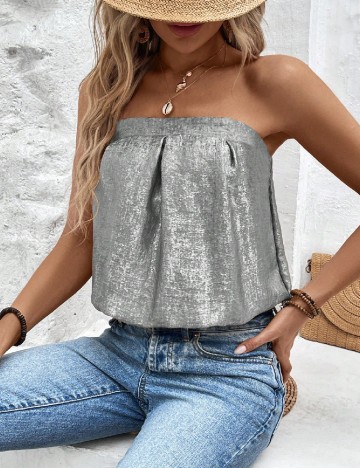
						Top SHEIN, argintiu