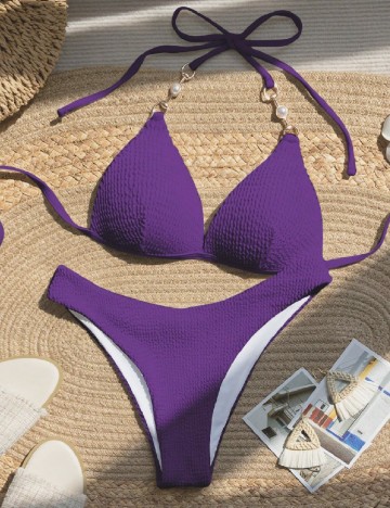 
						Costum de baie SHEIN, mov