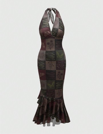 
						Rochie lunga Romwe, mix culori