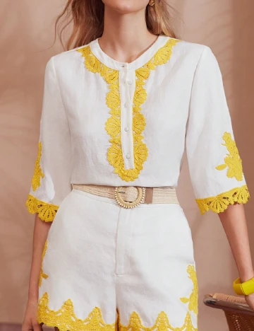 Bluza MOTF, alb Alb