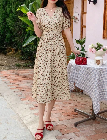 Rochie medie Dazy, crem Crem