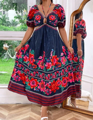 Rochie lunga SHEIN CURVE, mix culori