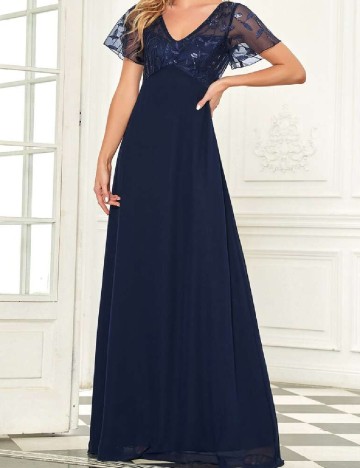 Rochie lunga Ever-Pretty, bleumarin