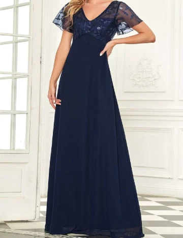 Rochie lunga Ever-Pretty, bleumarin
