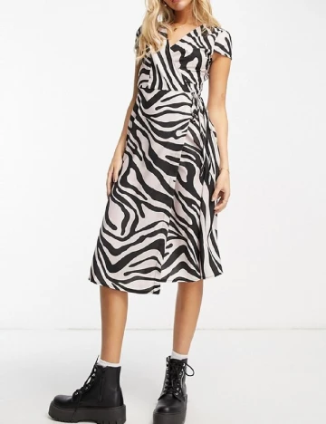 Rochie medie NAANAA, alb/negru