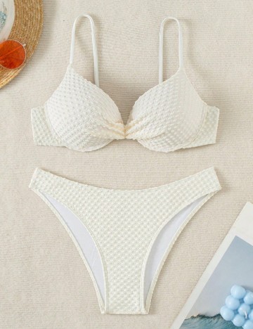 
						Costum de baie SHEIN, ecru