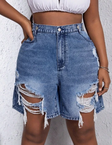 Pantaloni scurti SHEIN CURVE, albastru