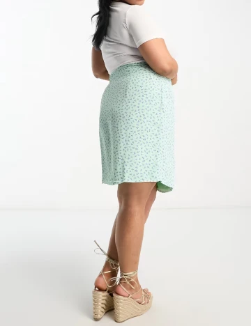 Fusta Glamorous Curve, turcoaz Verde