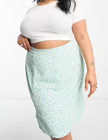 Fusta Glamorous Curve, turcoaz Verde