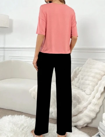 Pijama SHEIN, negru/roz