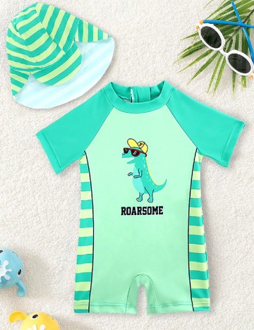 
						Costum de baie Shein Kids, verde