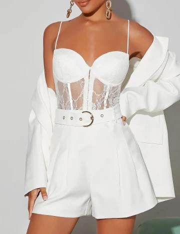 Pantaloni scurti SHEIN, alb