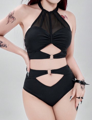 
						Costum de baie Romwe, negru